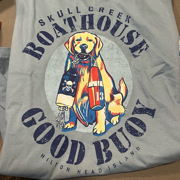 Hilton Head Island Skull Creek Boathouse Good Buoy Dog Tee XL Blue HHI Shirt - Picture 4 of 6